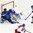 CHELYABINSK, RUSSIA - APRIL 24: Finland's Justus Annunen #31 attempts to make the save on the shot from the Czech Republic's Adam Gajarsky #11 while Santeri Salmela #2 defends during preliminary round action at the 2018 IIHF Ice Hockey U18 World Championship. (Photo by Andrea Cardin/HHOF-IIHF Images)

